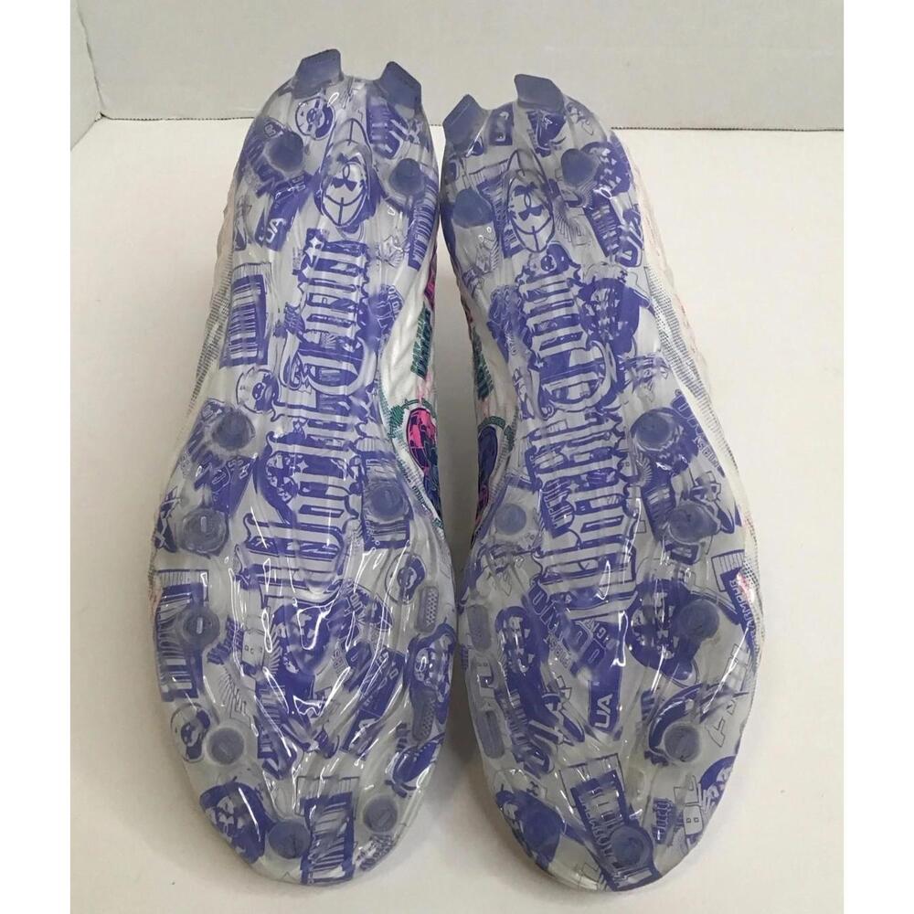 Under Armour Spotlight Clone Womens 3026342-100 White Football Cleats Size 9 - Picture 7 of 8
